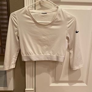 White Nike Pro Crop Top